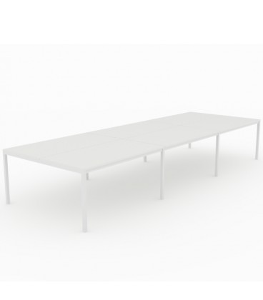 Mesa Bench Contour de 6 puestos de trabajo