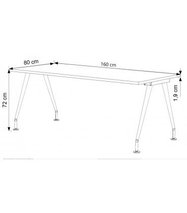 Mesa de oficina C&C-SY cónica metálica con distintos colores