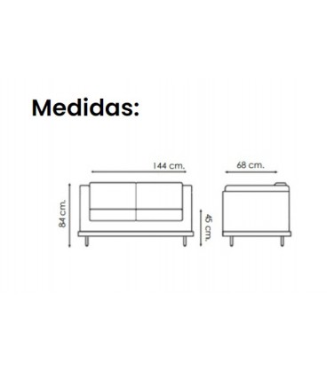 Sofá o módulo de espera de 2 plazas MB8002
