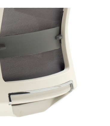 Silla giratoria con respaldo alto de malla, con cabezal incorporado NIZA