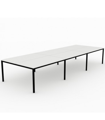 Mesa Bench Contour de 6 puestos de trabajo