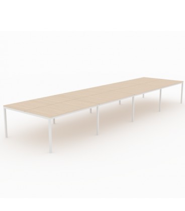 Mesa Bench Contour de 8 puestos de trabajo
