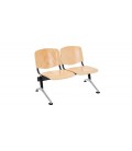 【Bancada con asiento y respaldo en polipropileno BANCADA MADERA-2】
