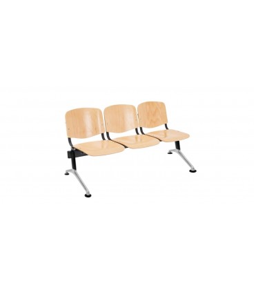 【Bancada con asiento y respaldo en polipropileno BANCADA MADERA-3】