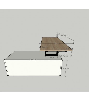 【Mesa con credencia apoyo Modern DL】Mejor Calidad y Precio