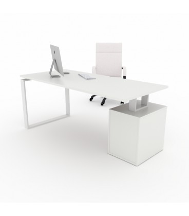 Mesa de oficina moderna Ofiplus-SC-ML chapa metálica con cajonera