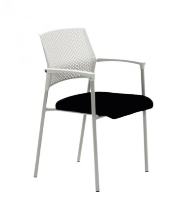 【Silla fija con respaldo ergonómico de PVC MAVINA】Mejor Precio