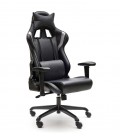 Sillón Giratorio de estilo deportivo MAGOR | Ecopiel negro-gris