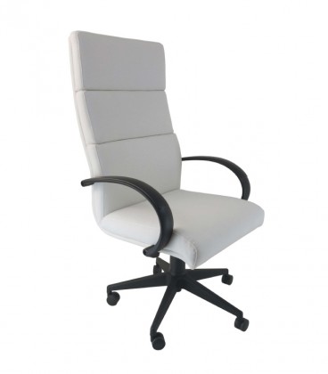 Sillón giratorio de oficina, con respaldo alto y tapizado en napel, una ecopiel de alta calidad.