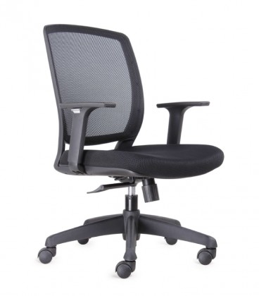 Sillón de oficina Luna con cabezal incorporado y tapizado en napel