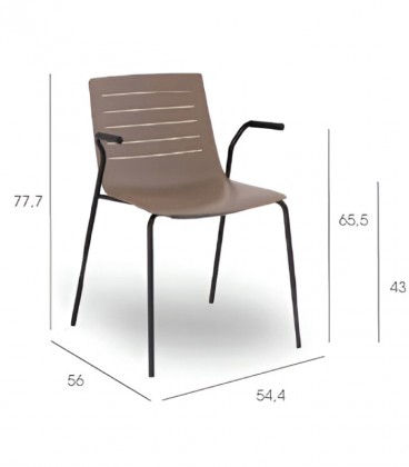 Silla de polipropileno, con brazos SKIN