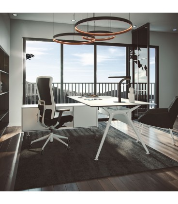 Silla de oficina, estructura blanca, TNK FLEX