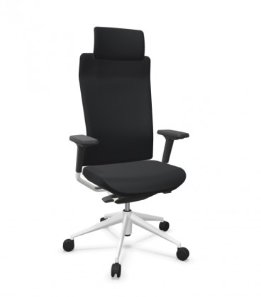 Silla de dirección, estructura blanca, TNK FLEX
