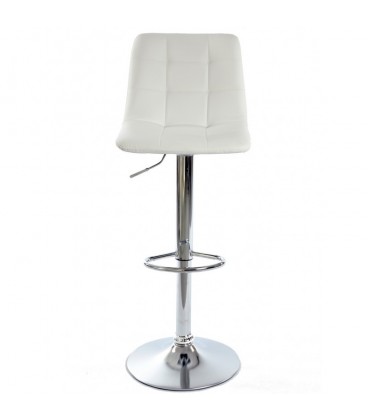 【Taburete, cromado, tapizado blanco DESEO (L) 】Compra Mejor Precio