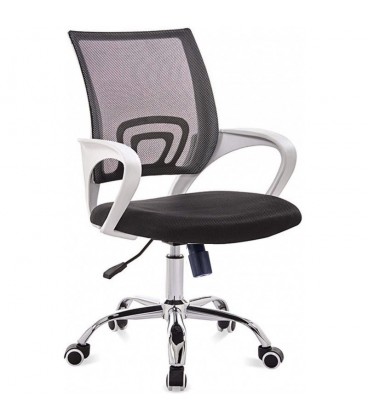【Sillón de oficina FISS NEW blanco malla y tejido color】Mejor Precio