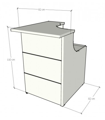 Mostrador de esquina EURO