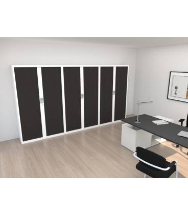 Armario metálico alto, con puertas de persiana