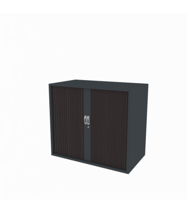 Armário metálico baixo, com portas de persiana