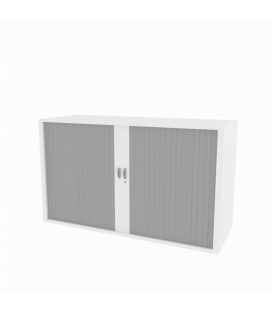 Armário metálico baixo, com portas de persiana