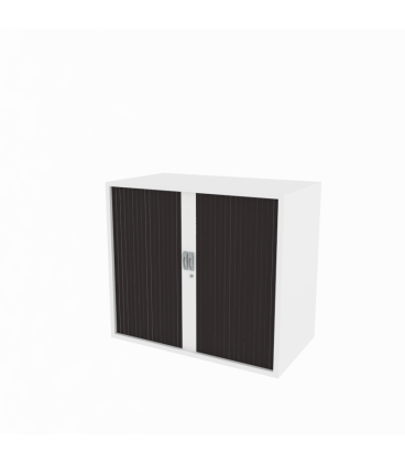 Armário metálico baixo, com portas de persiana