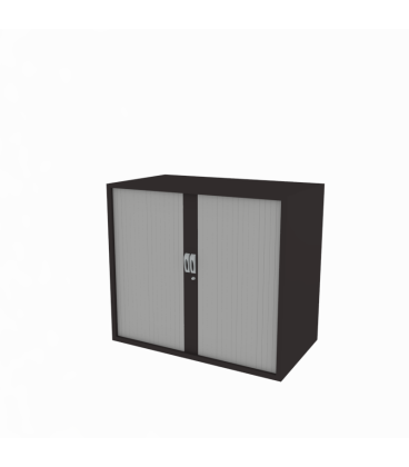 Armário metálico baixo, com portas de persiana