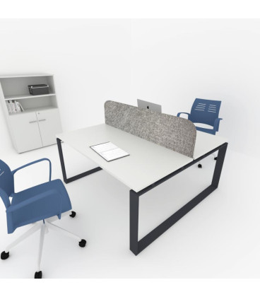 Mesa divisória acústica BENCH MODERN com linhas curvas 2P