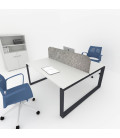 Mesa divisória acústica BENCH MODERN com linhas curvas 2P