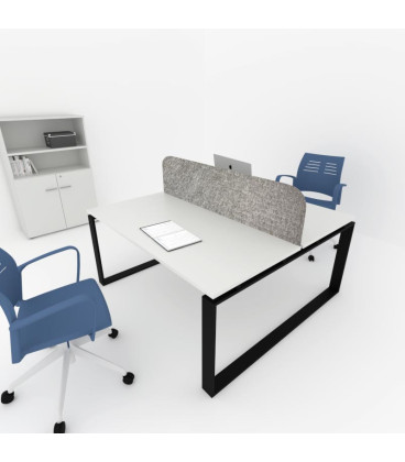 Mesa divisória acústica BENCH MODERN com linhas curvas 2P