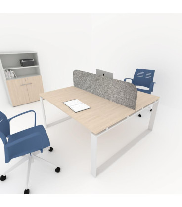 Mesa divisória acústica BENCH MODERN com linhas curvas 2P