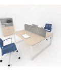 Mesa divisória acústica BENCH MODERN com linhas curvas 2P