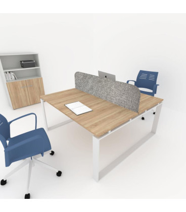 Mesa divisória acústica BENCH MODERN com linhas curvas 2P