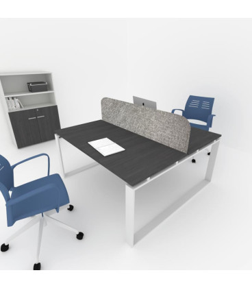 Mesa divisória acústica BENCH MODERN com linhas curvas 2P