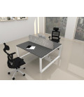Mesa divisória acústica BENCH MODERN com linhas curvas 2P