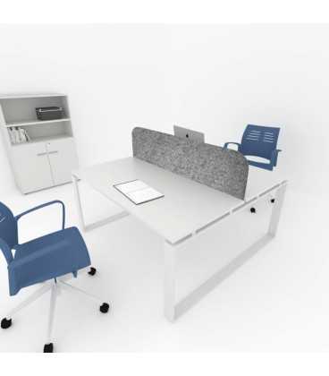 Mesa divisória acústica BENCH MODERN com linhas curvas 2P