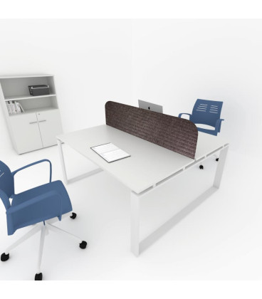 Mesa divisória acústica BENCH MODERN com linhas curvas 2P