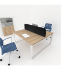 Mesa divisória acústica BENCH MODERN com linhas curvas 2P