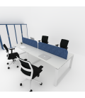 Mesa BENCH MODERN com divisória acústica simples 4P. Melhor qualidade e preço
