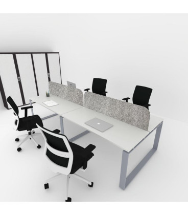Mesa BENCH MODERN com divisória acústica simples 4P. Melhor qualidade e preço