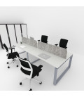 Mesa BENCH MODERN com divisória acústica simples 4P. Melhor qualidade e preço