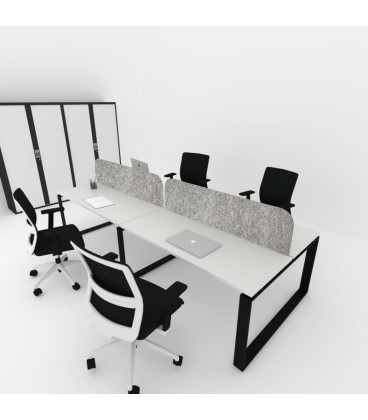 Mesa BENCH MODERN com divisória acústica simples 4P. Melhor qualidade e preço