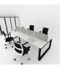 Mesa BENCH MODERN com divisória acústica simples 4P. Melhor qualidade e preço