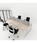 Mesa BENCH MODERN com divisória acústica simples 4P. Melhor qualidade e preço