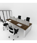 Mesa BENCH MODERN com divisória acústica simples 4P. Melhor qualidade e preço