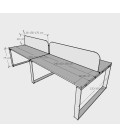 Mesa BENCH MODERN con Separador Acústico Liso 4P. Mejor calidad y precio