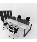 Mesa divisória acústica BENCH MODERN com linhas curvas 4P
