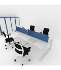 Mesa divisória acústica BENCH MODERN com linhas curvas 4P
