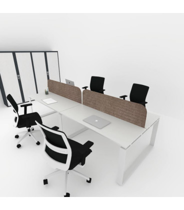 Mesa divisória acústica BENCH MODERN com linhas curvas 4P