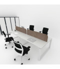 Mesa divisória acústica BENCH MODERN com linhas curvas 4P
