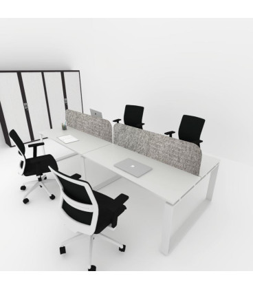 Mesa divisória acústica BENCH MODERN com linhas curvas 4P