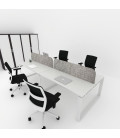 Mesa divisória acústica BENCH MODERN com linhas curvas 4P